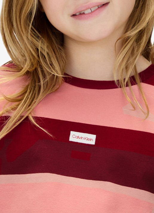 Calvin Klein Sweater met streepprint - detail 5 bordeauxrood