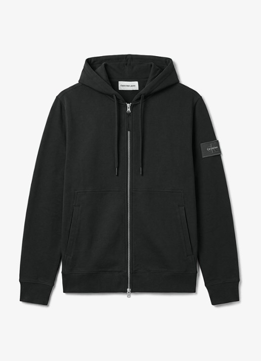 Calvin Klein Sweatvest met logo - voorkant 5 zwart