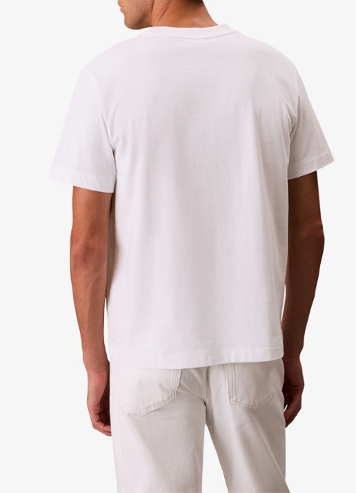 Calvin Klein T-shirt met borstzak - achterkant 3 wit