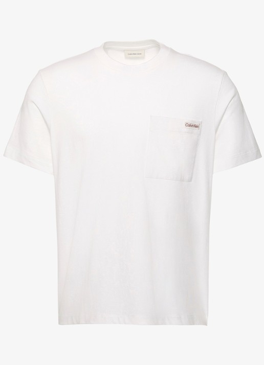 Calvin Klein T-shirt met borstzak - voorkant 4 wit