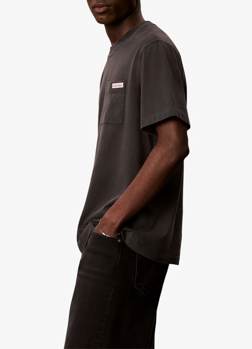 Calvin Klein T-shirt met borstzak - detail 2 antraciet