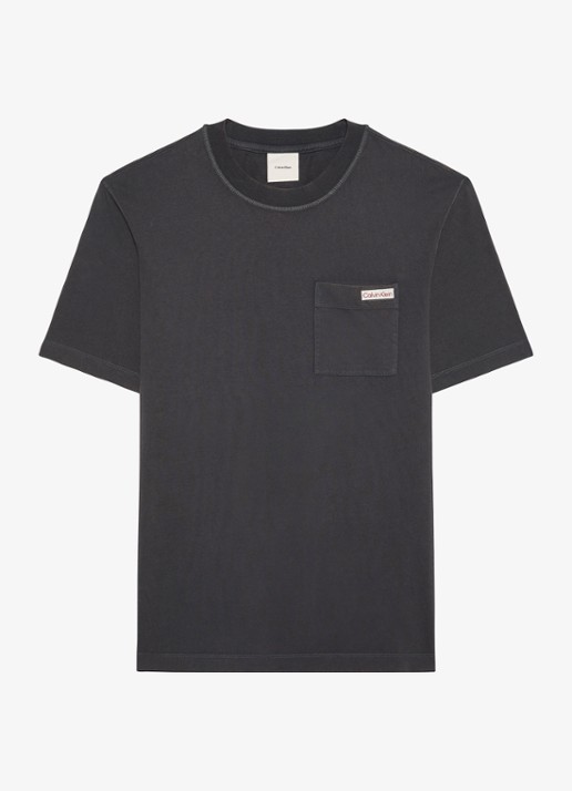 Calvin Klein T-shirt met borstzak - voorkant 4 antraciet