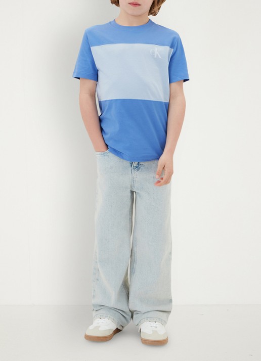 Calvin Klein T-shirt met logo 2-pack - voorkant 2 lichtblauw