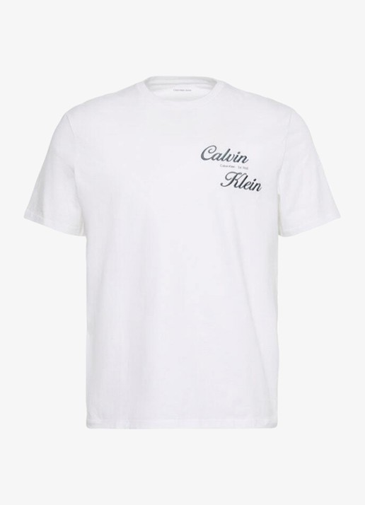 Calvin Klein T-shirt met logo- en backprint - voorkant 2 bright white-yaf /  wit