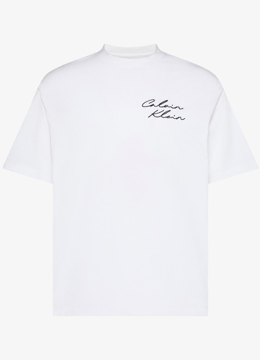 Calvin Klein T-shirt met logo- en backprint - voorkant wit