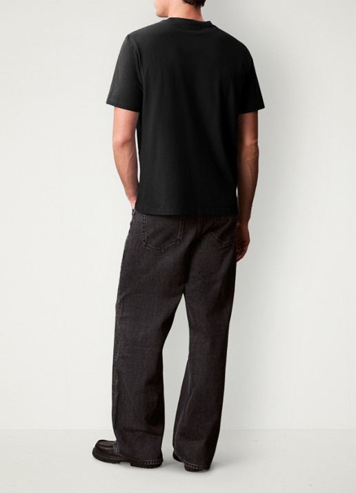 Calvin Klein T-shirt met logo en ronde hals  - achterkant 6 zwart
