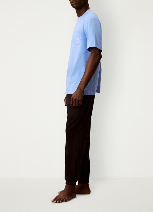Calvin Klein T-shirt met logo - detail 2 blauw