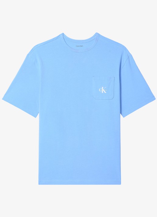 Calvin Klein T-shirt met logo - voorkant 3 blauw