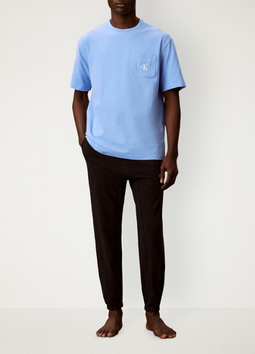 Calvin Klein T-shirt met logo - voorkant 4 blauw