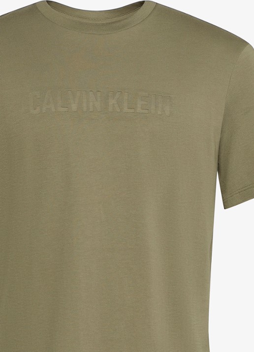 Calvin Klein T-shirt met logo - detail groen