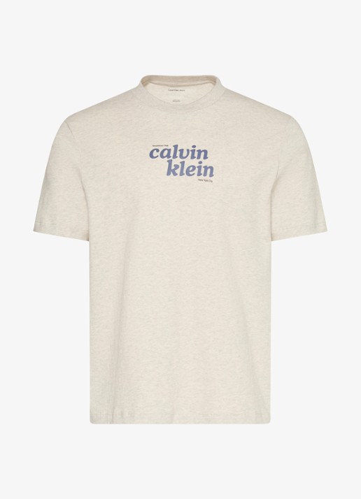 Calvin Klein T-shirt met logo - voorkant 5 creme