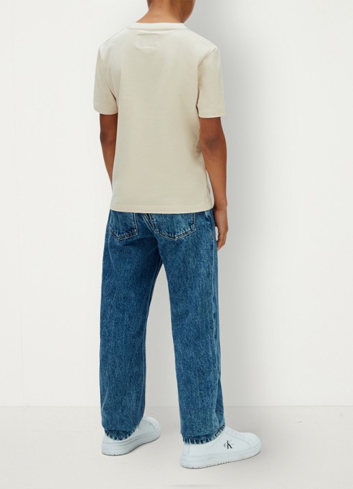 Calvin Klein T-shirt met logo - achterkant beige