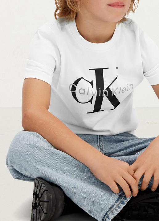 Calvin Klein T-shirt met logo - detail 4 wit