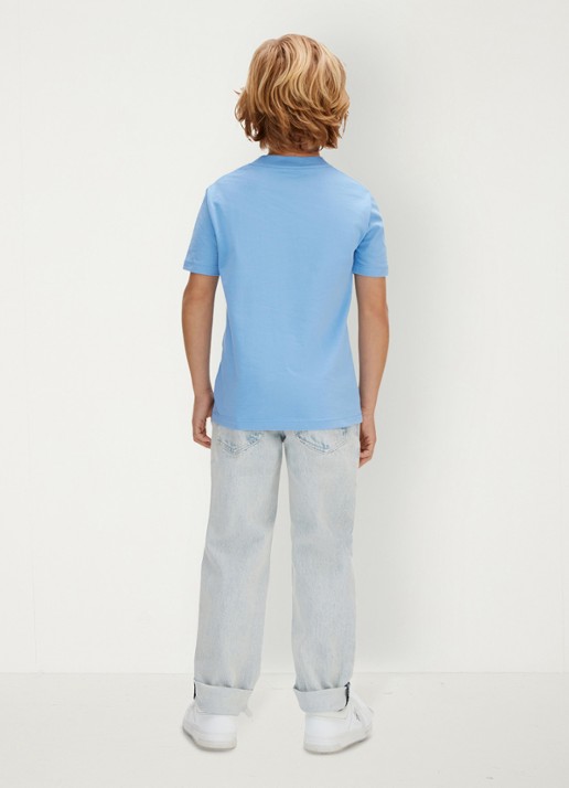 Calvin Klein T-shirt met logo - achterkant 3 blauw
