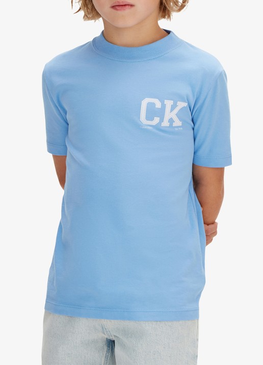 Calvin Klein T-shirt met logo - detail 4 blauw