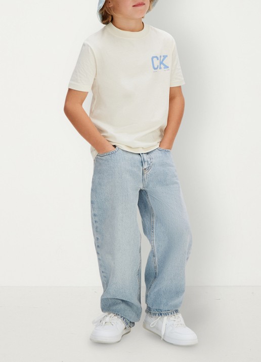 Calvin Klein T-shirt met logo - detail 4 creme