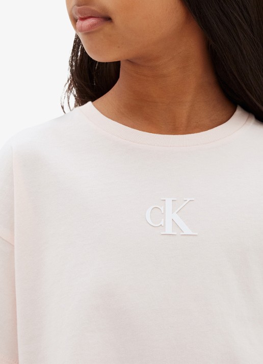 Calvin Klein T-shirt met logo - detail 4 lichtroze