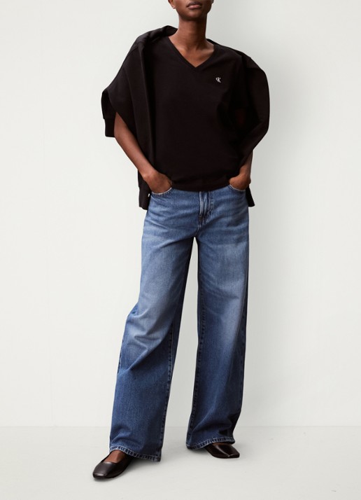 Calvin Klein T-shirt met logoborduring - detail 6 zwart