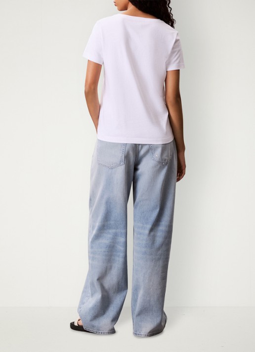 Calvin Klein T-shirt met logoborduring - achterkant 3 wit