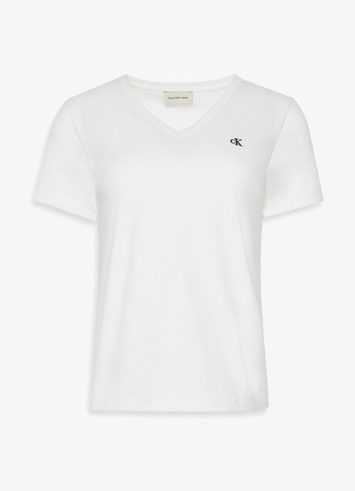 Calvin Klein T-shirt met logoborduring - voorkant wit