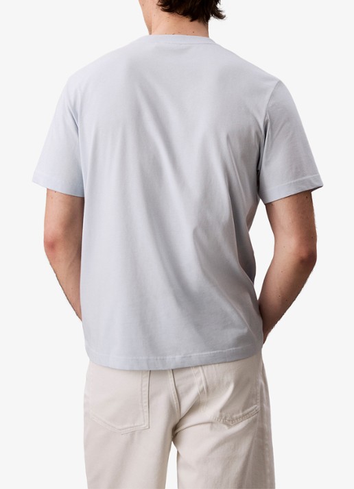 Calvin Klein T-shirt met logoborduring - achterkant lichtgrijs