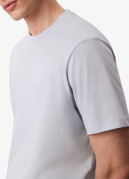 Calvin Klein T-shirt met logoborduring - detail 5 lichtgrijs