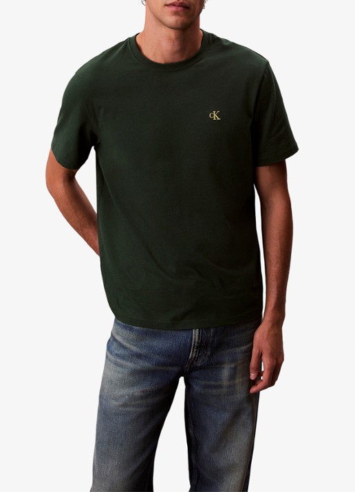Calvin Klein T-shirt met logoborduring - detail 4 donkergrijs