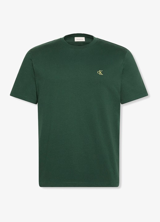 Calvin Klein T-shirt met logoborduring - voorkant donkergrijs