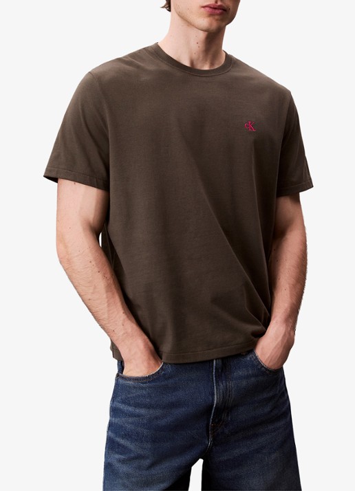 Calvin Klein T-shirt met logoborduring - detail 3 blauw