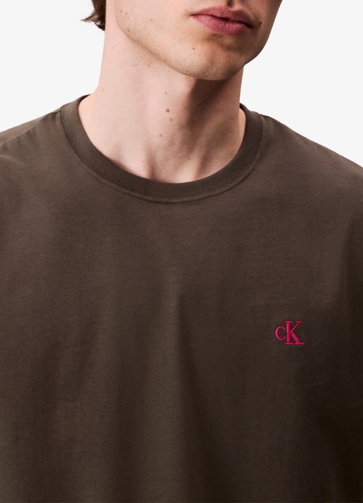 Calvin Klein T-shirt met logoborduring - detail 4 blauw