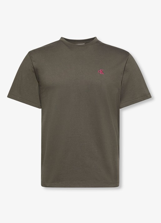 Calvin Klein T-shirt met logoborduring - voorkant blauw