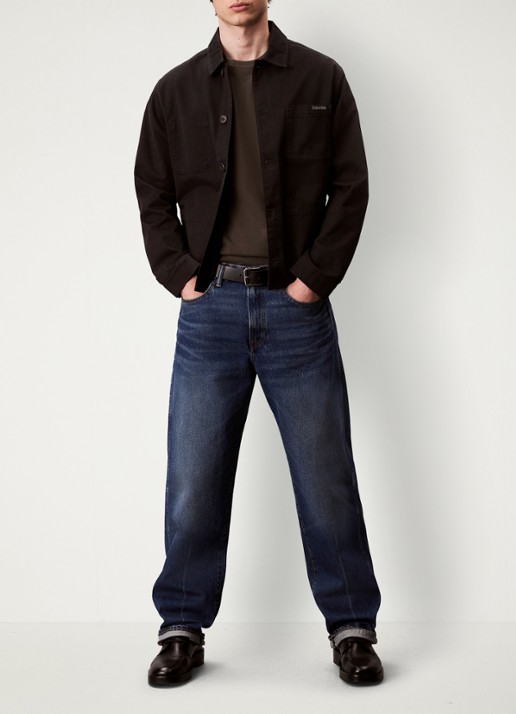 Calvin Klein T-shirt met logoborduring - voorkant 2 blauw