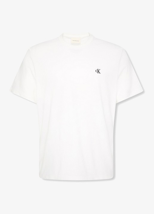 Calvin Klein T-shirt met logoborduring - voorkant wit