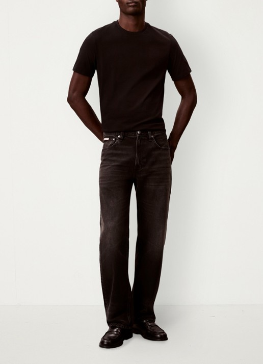 Calvin Klein T-shirt met logoborduring - voorkant 2 zwart
