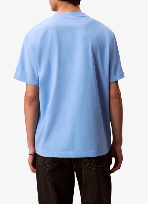 Calvin Klein T-shirt met logoborduring - achterkant blue descent-c32 / lichtblauw