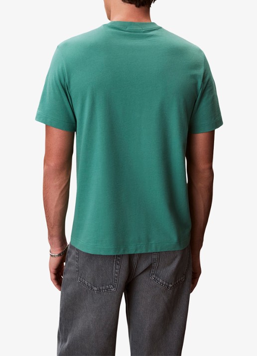 Calvin Klein T-shirt met logoborduring - achterkant 6 wild green-vfl / groen