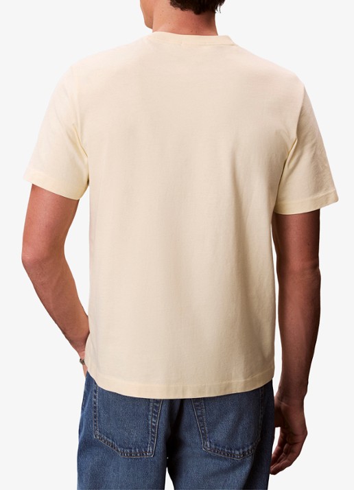 Calvin Klein T-shirt met logoborduring - achterkant pear sorbet-zrk/ geel