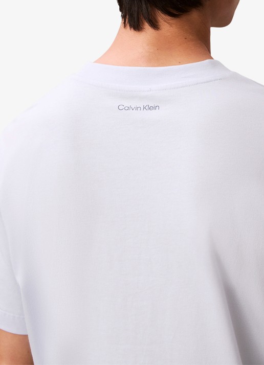 Calvin Klein T-shirt met logoborduring - detail 2 gebroken wit