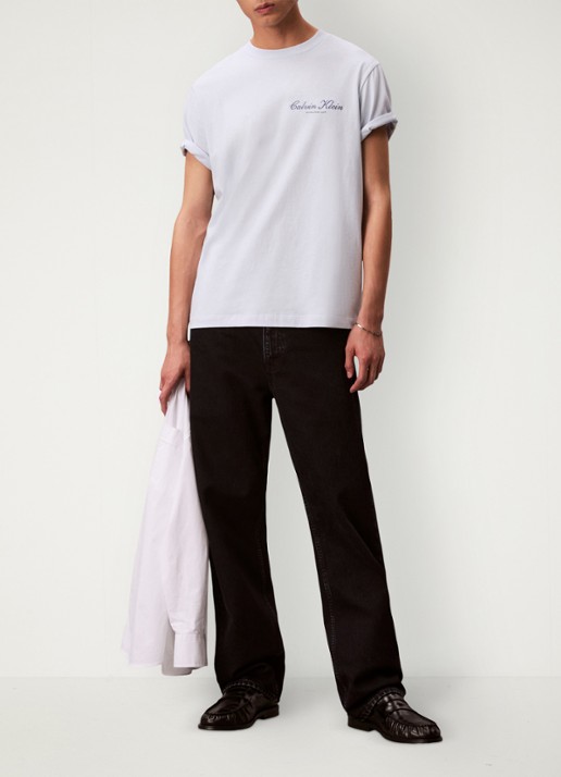 Calvin Klein T-shirt met logoborduring - voorkant 5 gebroken wit
