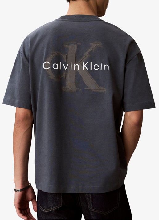 Calvin Klein T-shirt met logoborduring - achterkant 2 dark slate-ceg /  groen