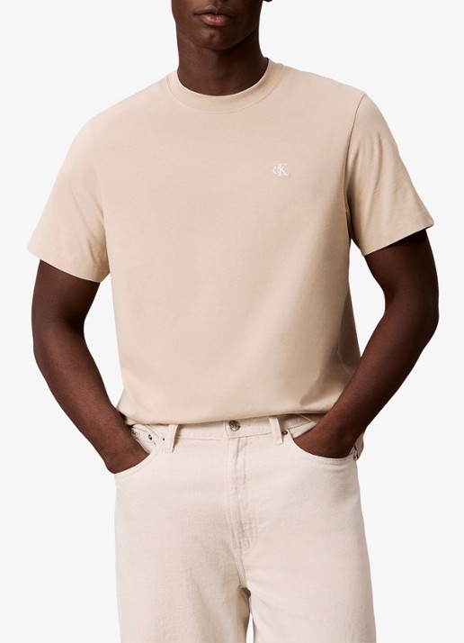 Calvin Klein T-shirt met logoborduring - detail white pepper-pf0 /  wit