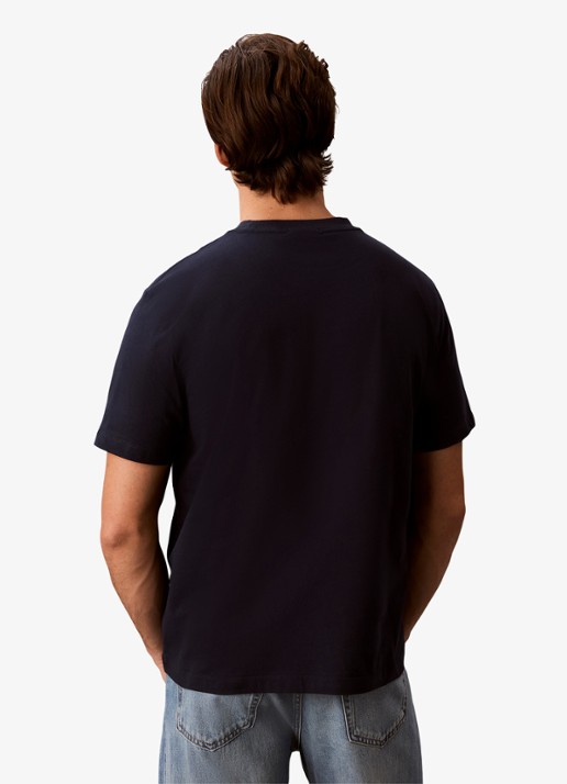 Calvin Klein T-shirt met logoborduring - achterkant 3 donkerblauw