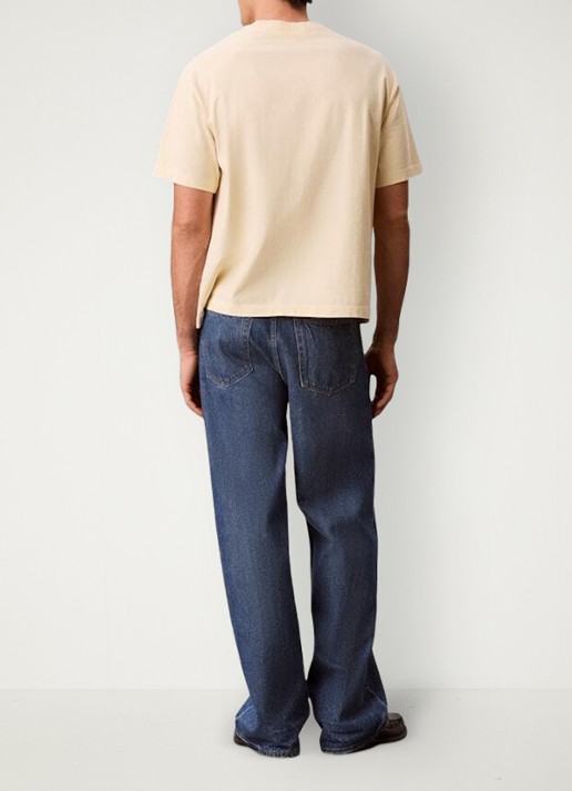 Calvin Klein T-shirt met logoborduring - achterkant 2 creme