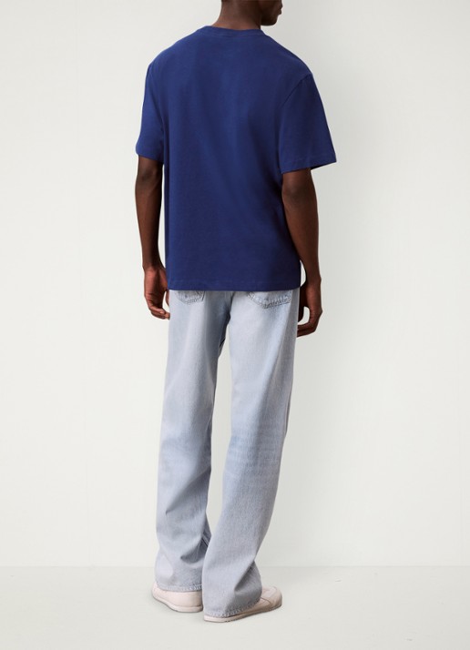 Calvin Klein T-shirt met logoborduring - achterkant 3 estate blue-5ma / blauw