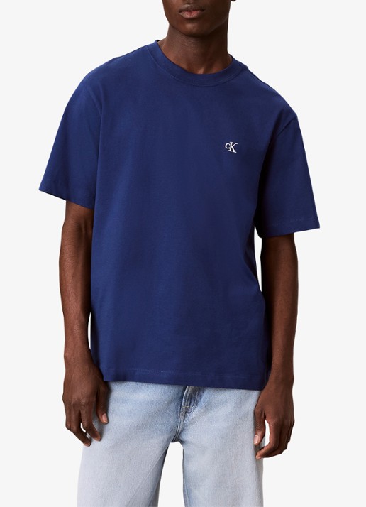 Calvin Klein T-shirt met logoborduring - detail 4 estate blue-5ma / blauw