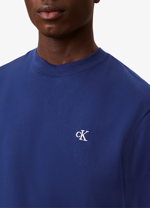 Calvin Klein T-shirt met logoborduring - detail 5 estate blue-5ma / blauw