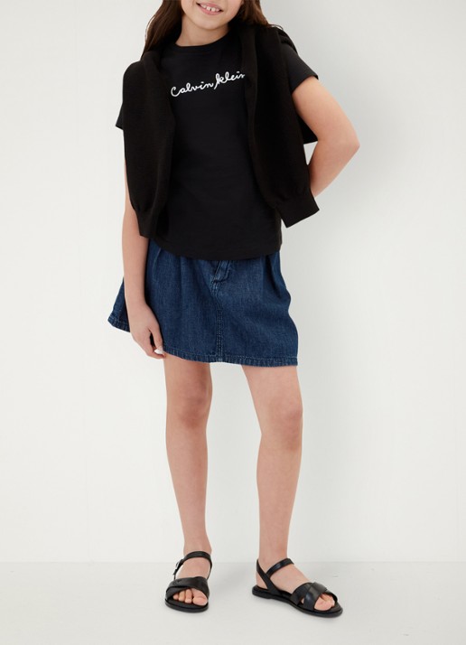 Calvin Klein T-shirt met logoborduring - detail 2 zwart