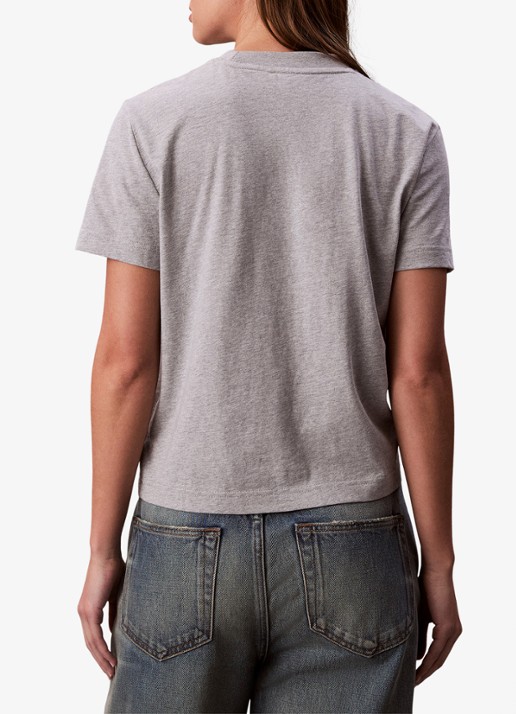 Calvin Klein T-shirt met logoprint - achterkant 6 grijs