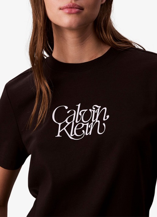 Calvin Klein T-shirt met logoprint - detail 5 zwart