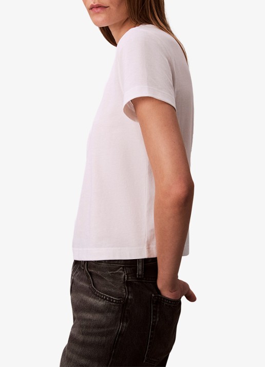Calvin Klein T-shirt met logoprint - detail 3 wit